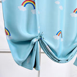 Max Rod Pocket Blackout Curtain Adjustable Tie Up Shade for Bathroom Rainbow_Blue - Aladdin Shoppers