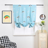 Max Rod Pocket Blackout Curtain Adjustable Tie Up Shade for Bathroom Rainbow_Blue - Aladdin Shoppers