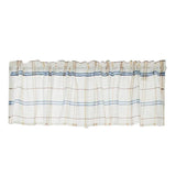 Max Rod Pocket Checked Linen Window Voile Curtain Valance Tier Blue 137x91.5cm - Aladdin Shoppers