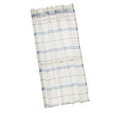 Max Rod Pocket Checked Linen Window Voile Curtain Valance Tier Blue 74x60cm - Aladdin Shoppers