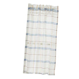 Max Rod Pocket Checked Linen Window Voile Curtain Valance Tier Blue 74x60cm - Aladdin Shoppers