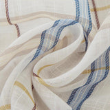 Max Rod Pocket Checked Linen Window Voile Curtain Valance Tier Blue 74x60cm - Aladdin Shoppers