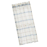 Max Rod Pocket Checked Linen Window Voile Curtain Valance Tier Blue 74x60cm - Aladdin Shoppers