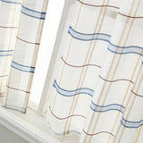 Max Rod Pocket Checked Linen Window Voile Curtain Valance Tier Blue 74x60cm - Aladdin Shoppers