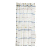 Max Rod Pocket Checked Linen Window Voile Curtain Valance Tier Blue 74x60cm - Aladdin Shoppers