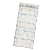 Max Rod Pocket Checked Linen Window Voile Curtain Valance Tier Blue 74x60cm - Aladdin Shoppers
