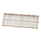 Max Rod Pocket Checked Linen Window Voile Curtain Valance Tier Red 137x91.5cm - Aladdin Shoppers