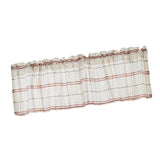 Max Rod Pocket Checked Linen Window Voile Curtain Valance Tier Red 137x91.5cm - Aladdin Shoppers