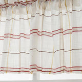 Max Rod Pocket Checked Linen Window Voile Curtain Valance Tier Red 137x91.5cm - Aladdin Shoppers