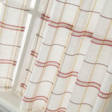 Max Rod Pocket Checked Linen Window Voile Curtain Valance Tier Red 137x91.5cm - Aladdin Shoppers