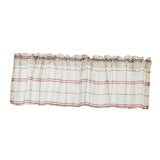 Max Rod Pocket Checked Linen Window Voile Curtain Valance Tier Red 137x91.5cm - Aladdin Shoppers