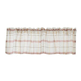 Max Rod Pocket Checked Linen Window Voile Curtain Valance Tier Red 137x91.5cm - Aladdin Shoppers