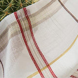 Max Rod Pocket Checked Linen Window Voile Curtain Valance Tier Red 137x91.5cm - Aladdin Shoppers