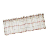 Max Rod Pocket Checked Linen Window Voile Curtain Valance Tier Red 137x91.5cm - Aladdin Shoppers