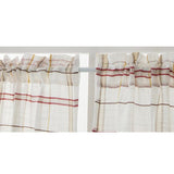Max Rod Pocket Checked Linen Window Voile Curtain Valance Tier Red 74x60cm - Aladdin Shoppers