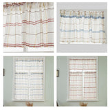 Max Rod Pocket Checked Linen Window Voile Curtain Valance Tier Red 74x60cm - Aladdin Shoppers