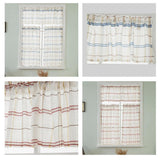 Max Rod Pocket Checked Linen Window Voile Curtain Valance Tier Red 74x60cm - Aladdin Shoppers