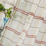 Max Rod Pocket Checked Linen Window Voile Curtain Valance Tier Red 74x60cm - Aladdin Shoppers