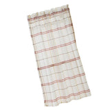 Max Rod Pocket Checked Linen Window Voile Curtain Valance Tier Red 74x60cm - Aladdin Shoppers