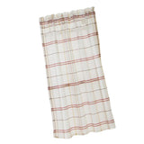 Max Rod Pocket Checked Linen Window Voile Curtain Valance Tier Red 74x60cm - Aladdin Shoppers