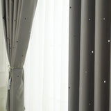 Max Romantic Hollow Star Blackout Curtain for Bedroom Brown -132x160cm - Aladdin Shoppers