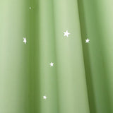 Max Romantic Hollow Star Blackout Curtain for Bedroom Green - 132x160cm - Aladdin Shoppers