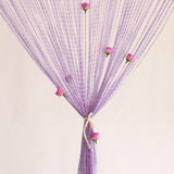 Max Rose Flower String Curtain Window Tassel Valance Room Dividers Purple - Aladdin Shoppers