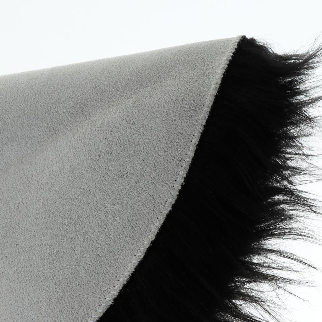 Max Round Fake Wool Shaggy Rug Carpet Floor Mat for Home Decor Black - Aladdin Shoppers