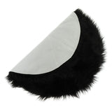 Max Round Fake Wool Shaggy Rug Carpet Floor Mat for Home Decor Black - Aladdin Shoppers