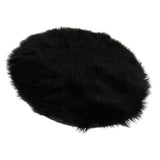 Max Round Fake Wool Shaggy Rug Carpet Floor Mat for Home Decor Black - Aladdin Shoppers