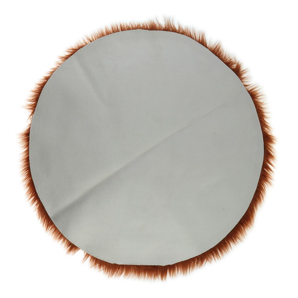 Max Round Fake Wool Shaggy Rug Carpet Floor Mat for Home Decor Coffee - Aladdin Shoppers