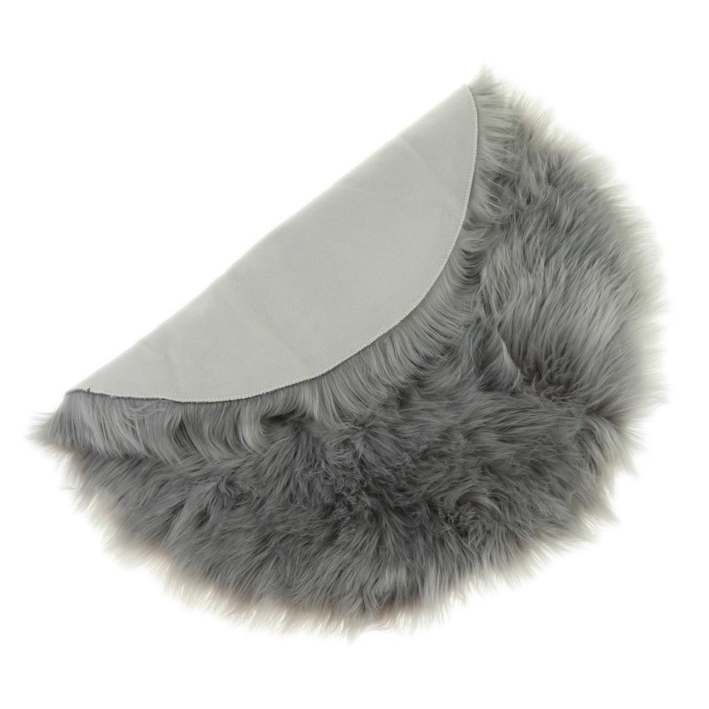 Max Round Fake Wool Shaggy Rug Carpet Floor Mat for Home Decor Gray - Aladdin Shoppers