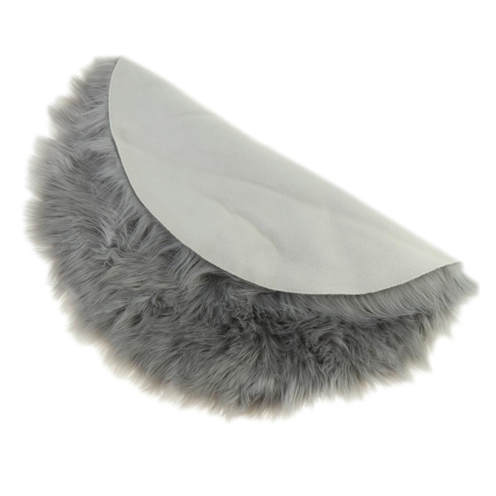 Max Round Fake Wool Shaggy Rug Carpet Floor Mat for Home Decor Gray - Aladdin Shoppers