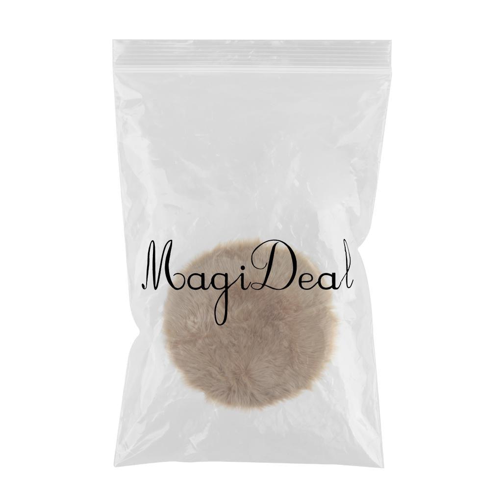 Max Round Fake Wool Shaggy Rug Carpet Floor Mat for Home Decor Khaki - Aladdin Shoppers