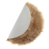 Max Round Fake Wool Shaggy Rug Carpet Floor Mat for Home Decor Khaki - Aladdin Shoppers