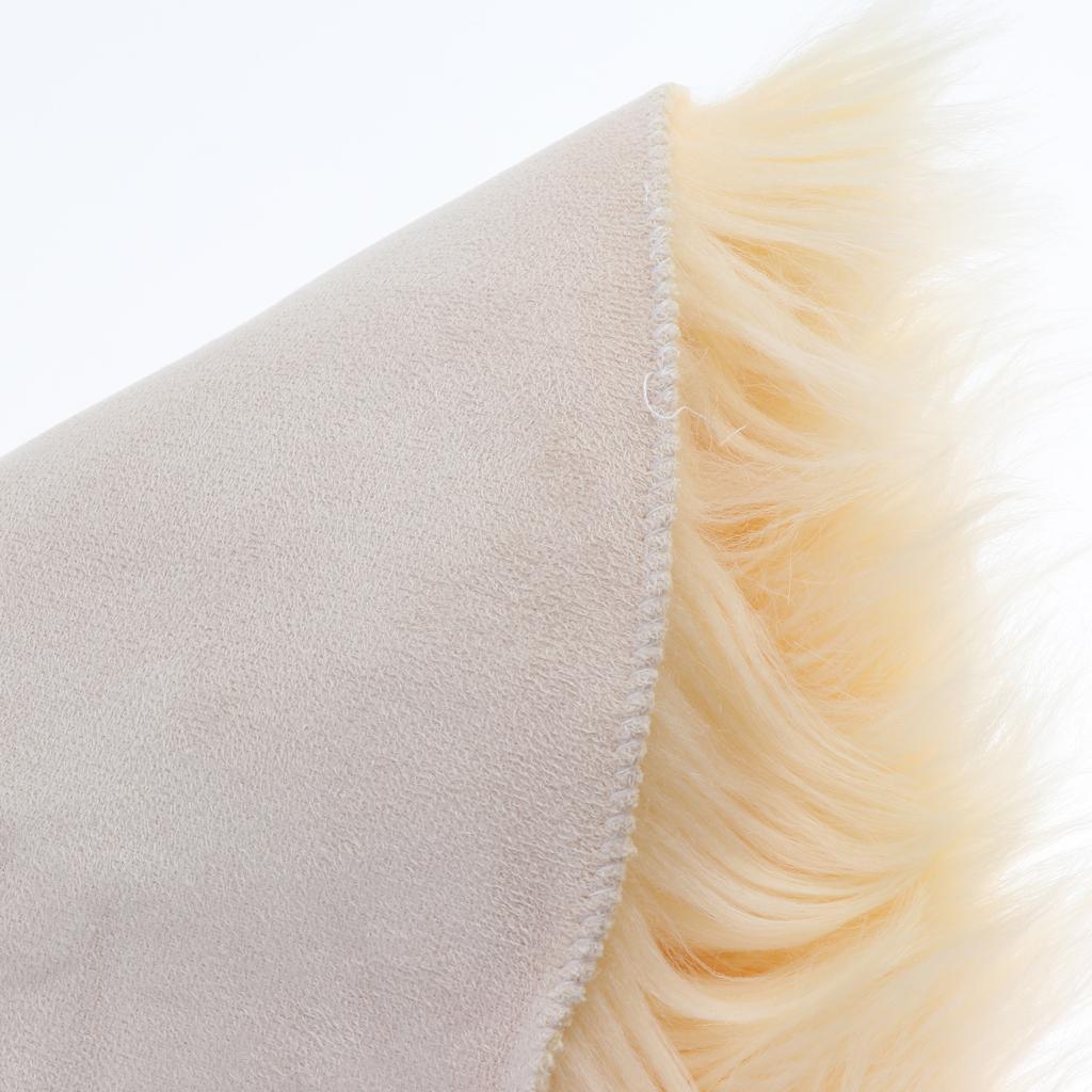 Max Round Fake Wool Shaggy Rug Carpet Floor Mat for Home Decor Light Beige - Aladdin Shoppers