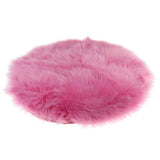 Max Round Fake Wool Shaggy Rug Carpet Floor Mat for Home Decor Rose Red - Aladdin Shoppers