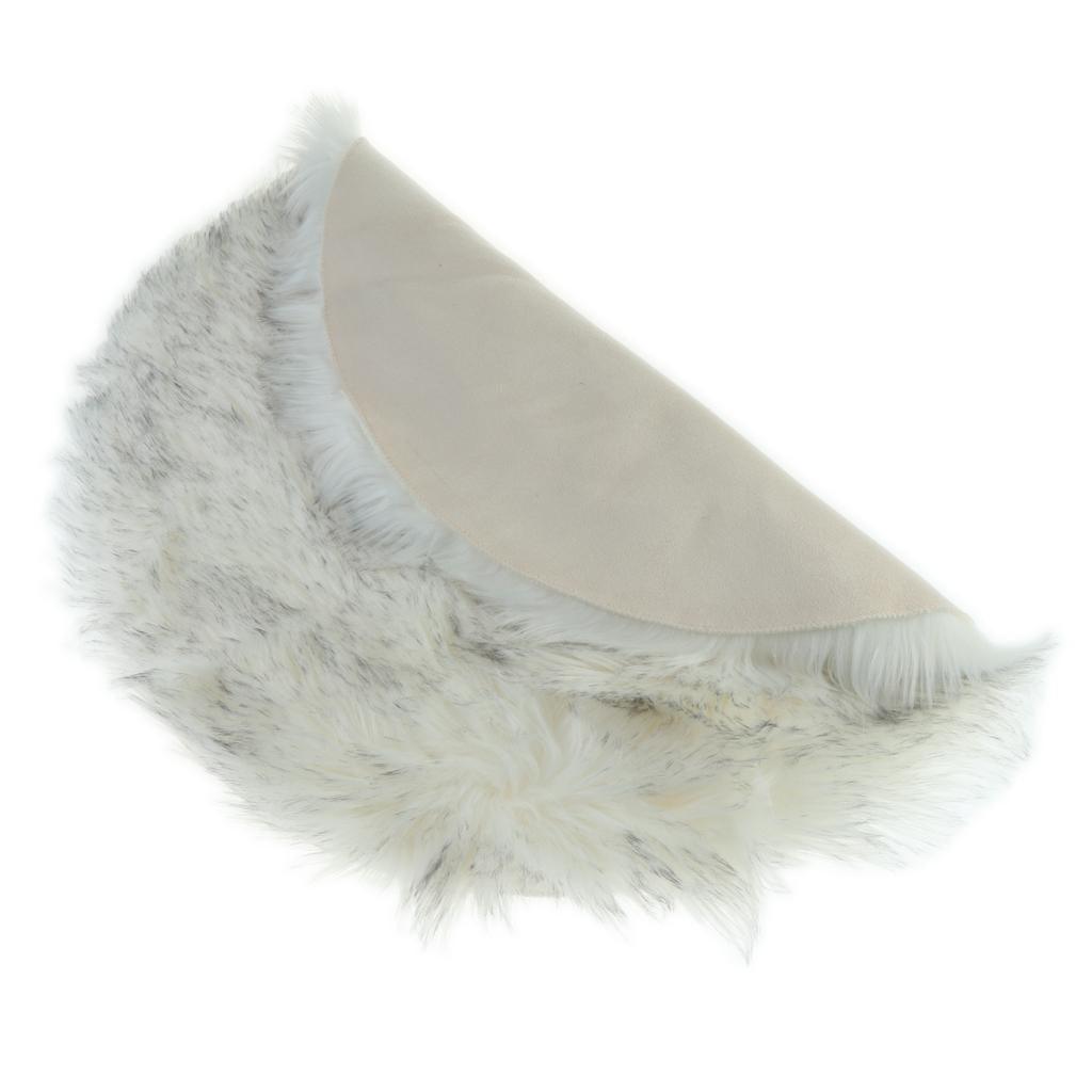 Max Round Fake Wool Shaggy Rug Carpet Floor Mat for Home Decor White Black Tip - Aladdin Shoppers