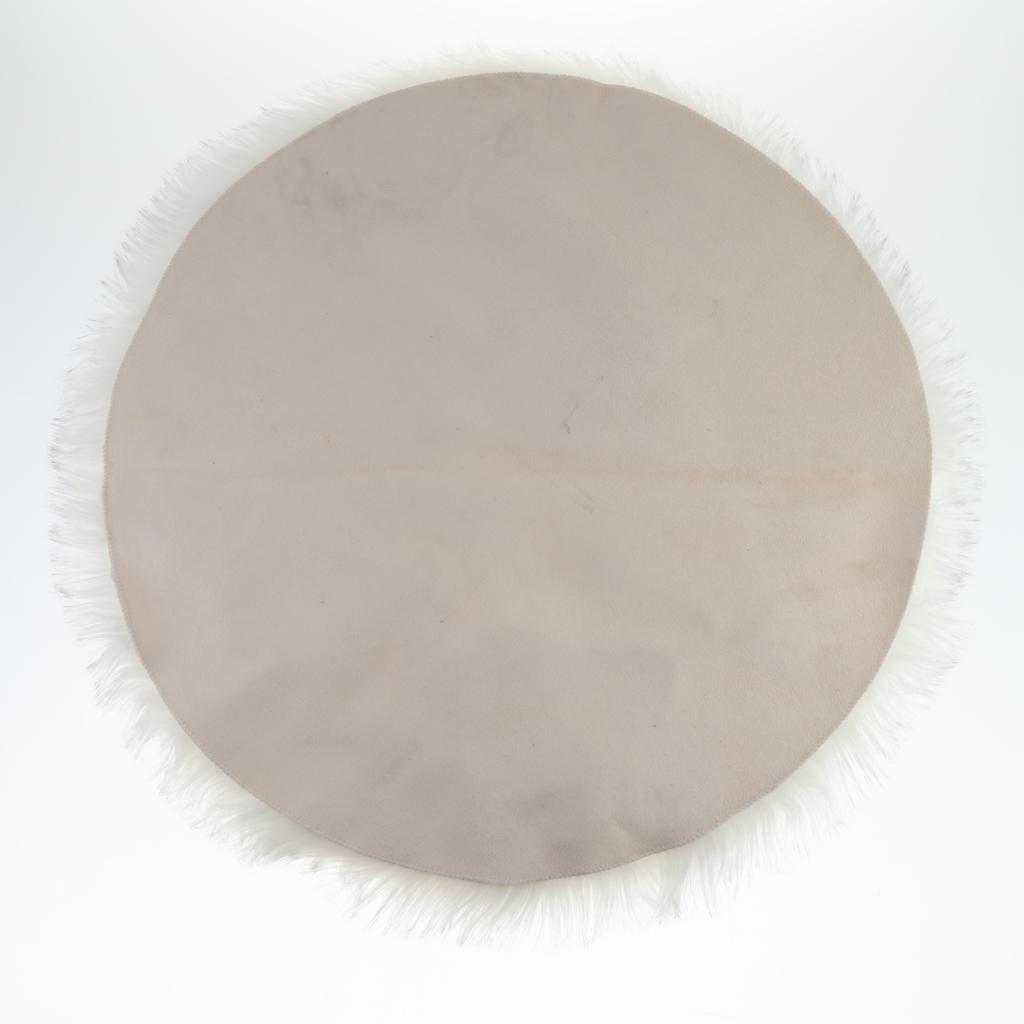 Max Round Fake Wool Shaggy Rug Carpet Floor Mat for Home Decor White Black Tip - Aladdin Shoppers