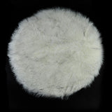 Max Round Fake Wool Shaggy Rug Carpet Floor Mat for Home Decor White Black Tip - Aladdin Shoppers