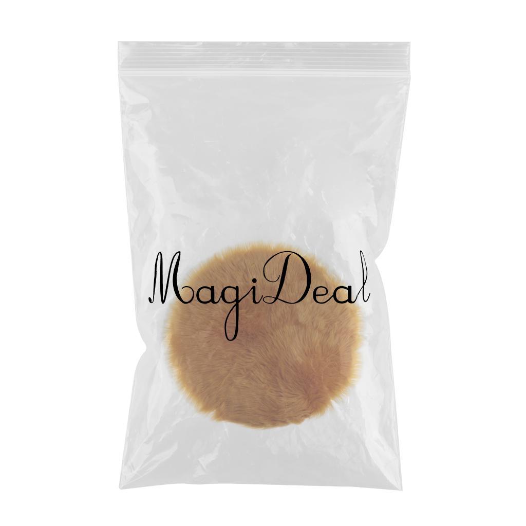 Max Round Fake Wool Shaggy Rug Carpet Floor Mat for Home Decor Yellow Camel - Aladdin Shoppers