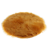 Max Round Fake Wool Shaggy Rug Carpet Floor Mat for Home Decor Yellow Camel - Aladdin Shoppers