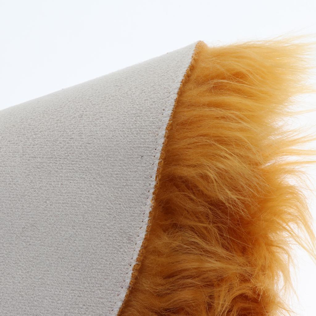 Max Round Fake Wool Shaggy Rug Carpet Floor Mat for Home Decor Yellow Camel - Aladdin Shoppers