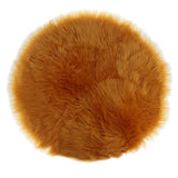 Max Round Fake Wool Shaggy Rug Carpet Floor Mat for Home Decor Yellow Camel - Aladdin Shoppers