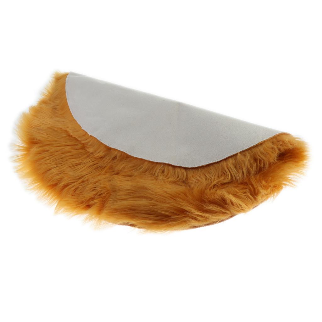 Max Round Fake Wool Shaggy Rug Carpet Floor Mat for Home Decor Yellow Camel - Aladdin Shoppers