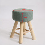 Max Round Linen Fabric Footstool Cover Wooden Stool Slipcover Green Dark 28x13cm - Aladdin Shoppers