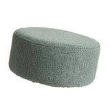 Max Round Linen Fabric Footstool Cover Wooden Stool Slipcover Green Dark 28x13cm - Aladdin Shoppers