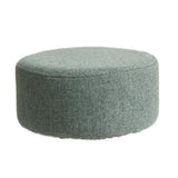 Max Round Linen Fabric Footstool Cover Wooden Stool Slipcover Green Dark 28x13cm - Aladdin Shoppers