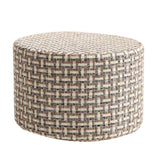 Max Round Linen Fabric Footstool Cover Wooden Stool Slipcover Grid 28x18cm - Aladdin Shoppers