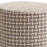 Max Round Linen Fabric Footstool Cover Wooden Stool Slipcover Grid 28x18cm - Aladdin Shoppers